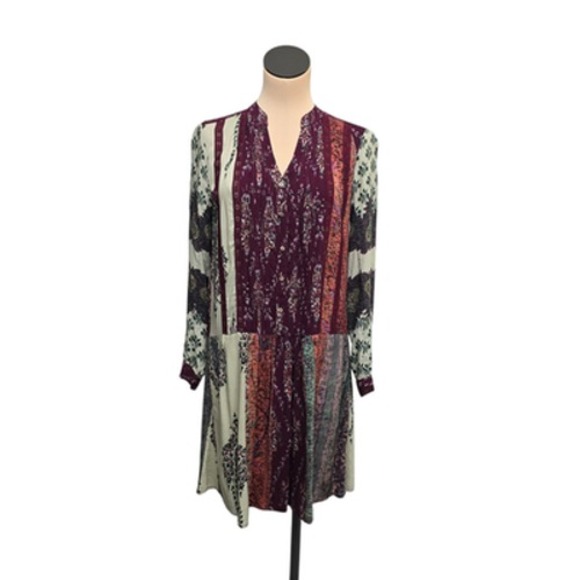 Tiny Dress Womens XS Boho Patchwork Long Sleeve Mini Anthropologie Floral - Picture 1 of 11